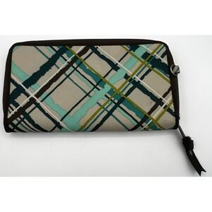 Thirty-One Save Your Way Zip Coupon Wallet Retro Metro Sea Plaid Organizer 31